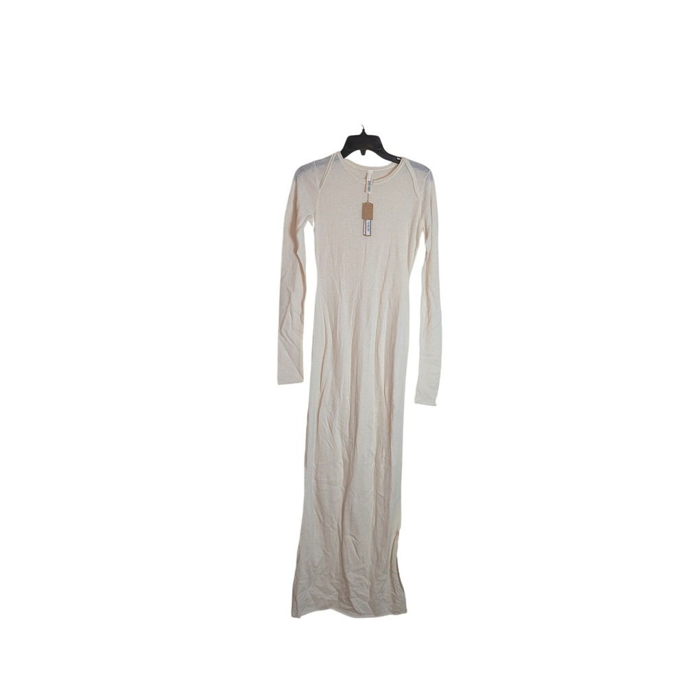 SKIMS Sheer Cashmere Long Sleeve Maxi Dress Egret Cream White DS-DRS-10286W S - Picture 1 of 6